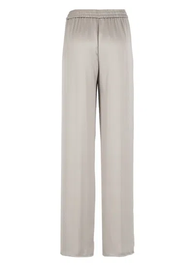 Shop Herno Casual Satin Trousers In Cream