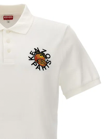 Shop Kenzo ' Orange' Polo Shirt In White
