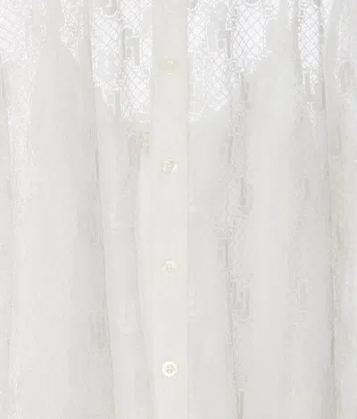Shop Liu •jo Liu Jo Lace Shirt In White