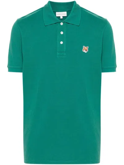 Shop Maison Kitsuné Polo Shirt With Logo In Green