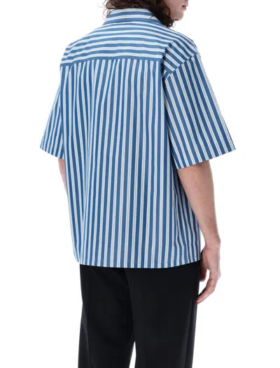 Shop Marni Striped Poplin Bowling Shirt In Opal