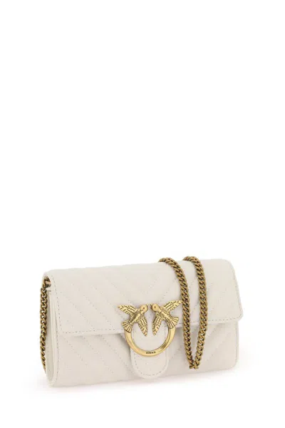 Shop Pinko Love Bag One Wallet Chevron Mini Bag In White