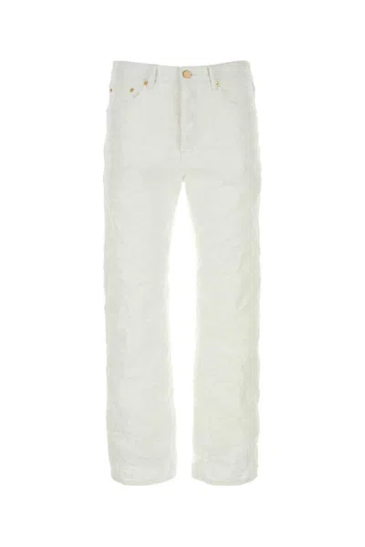 Shop Purple Denim Jeans In White