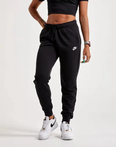 Shop Nike Sportswear Club Fleece Dq5191-010 Women's Black Mid-rise Joggers Ncl473