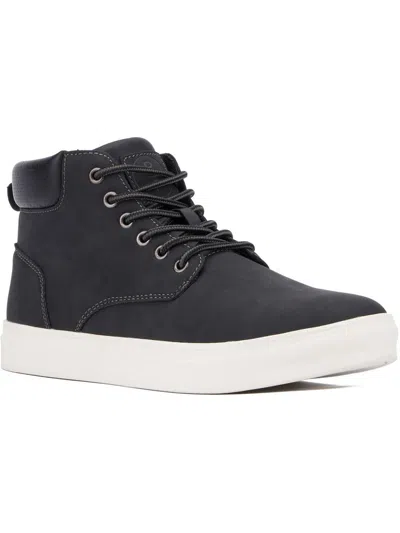Shop Reserved Footwear Julian Mens High-top Lifestyle Casual And Fashion Sneakers In Black