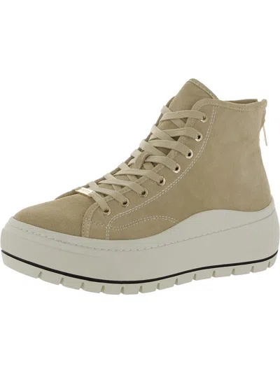 Shop J/slides Gracie Womens Suede Lace Up High-top Sneakers In Beige