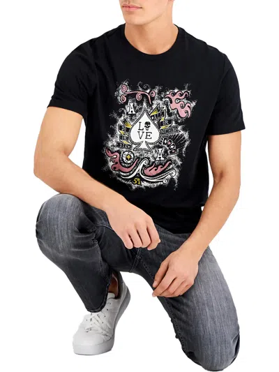 Shop Inc Mens Cotton Short Sleeve Graphic T-shirt In Black