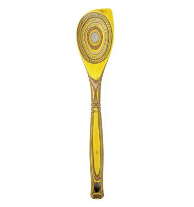 Shop Island Bamboo Pakkawood 12-inch Corner Spoon In Yellow