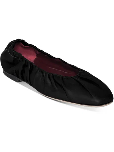 Shop Staud Tuli Flat Womens Leather Slip On Ballet Flats In Black