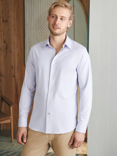 Shop Faherty Reserve Knit Shirt In Soft Lavender Melange