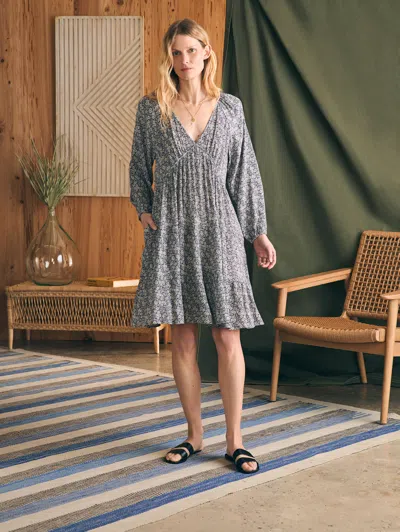 Faherty Sirene Dress In Navy Ditsy Floral
