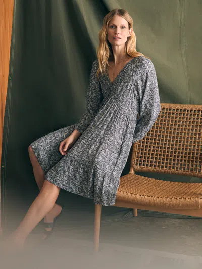 Faherty Sirene Dress In Navy Ditsy Floral
