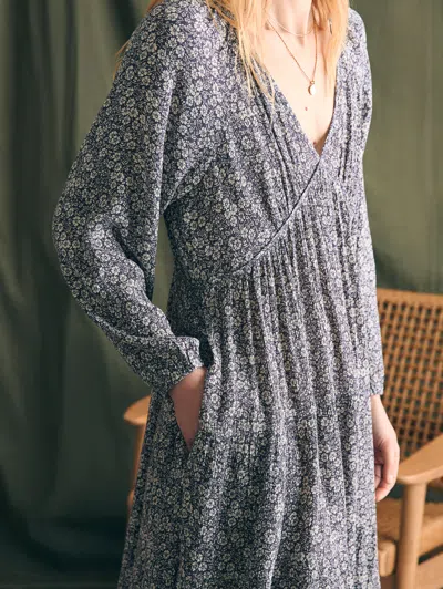 Faherty Sirene Dress In Navy Ditsy Floral