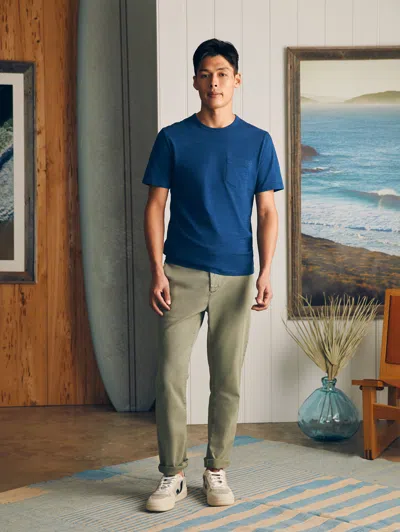 Shop Faherty Short-sleeve Indigo Pocket T-shirt In Midnight Wash