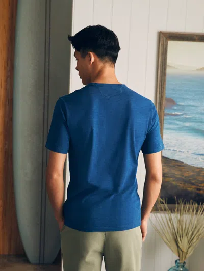 Faherty Short-sleeve Indigo Pocket T-shirt In Midnight Wash
