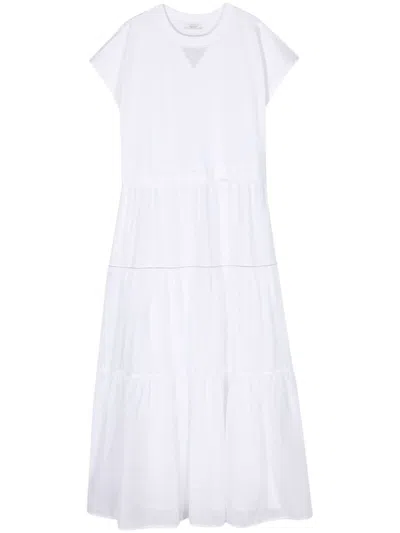 Shop Peserico Dress With Gathered Details In White