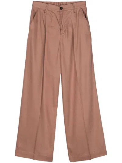 Shop Pinko Pleated Detail Trousers In Brown