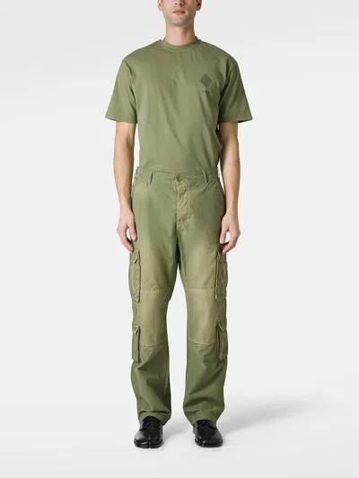 Shop Amish 'double Cargo' Trousers In Green