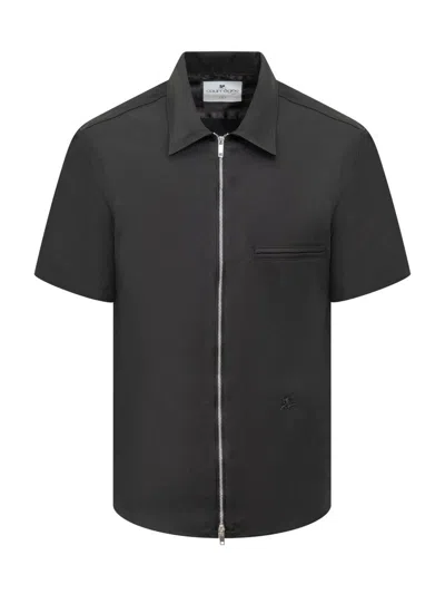 Shop Courrèges Courreges Zipped Ss Shirt In Black