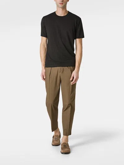 Shop Daniele Fiesoli Short-sleeved Linen T-shirt In Black