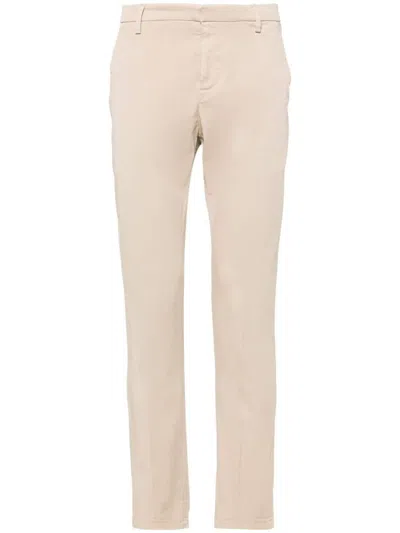 Shop Dondup Low-waisted Tapered Chino Pants In Grey