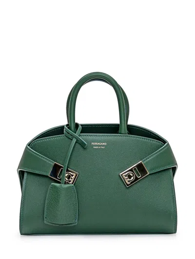 Shop Ferragamo Hug Mini Bag In Green