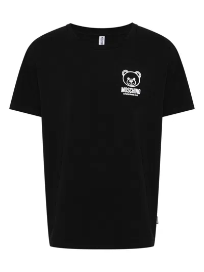 Shop Moschino Underwear Teddy Bear Print T-shirt In Black