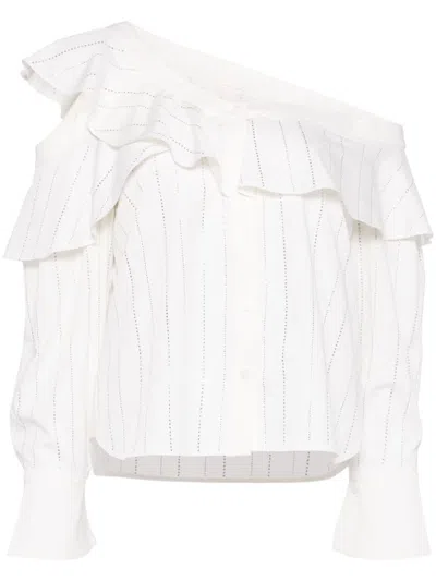 Shop Self-portrait Blouse With Ruffles In White