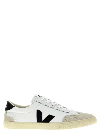 Shop Veja 'volley' Sneakers In White/black