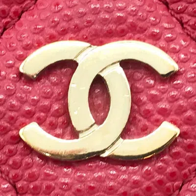Pre-owned Chanel Matelassé Pink Leather Wallet  ()