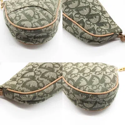 Shop Dior Saddle Khaki Canvas Shoulder Bag ()