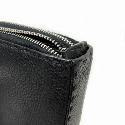 Shop Fendi Black Leather Wallet  ()
