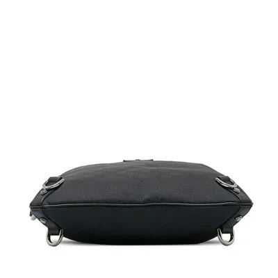 Shop Gucci Abbey Black Canvas Shoulder Bag ()