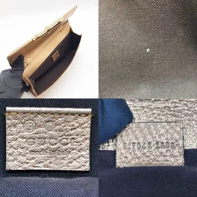 Shop Gucci Bamboo Gold Leather Shopper Bag ()
