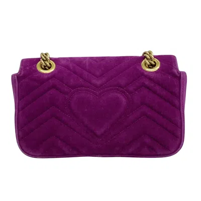 Shop Gucci Gg Marmont Purple Suede Shopper Bag ()