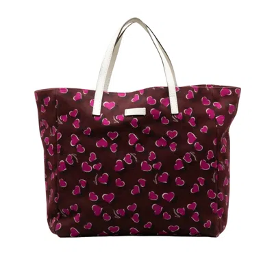 Shop Gucci Heart Multicolour Canvas Tote Bag ()