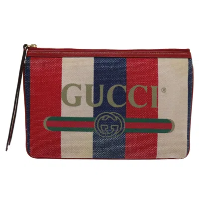 Shop Gucci Multicolour Canvas Clutch Bag ()