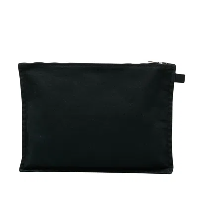 Shop Hermes Hermès Herline Black Canvas Clutch Bag ()