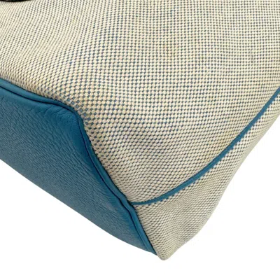 Shop Hermes Hermès Jardinier Blue Canvas Shoulder Bag ()