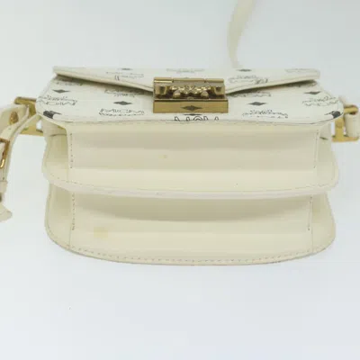 Shop Mcm Visetos White Canvas Shoulder Bag ()