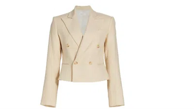 Shop A.l.c Women's River Linen Double Breasted Blazer In Barely Beige In Multi