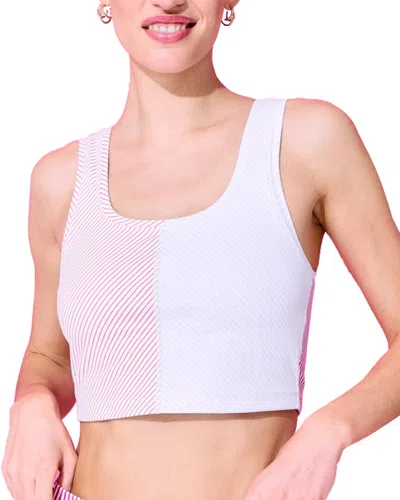 Shop Terez Split Crop Top In Pink