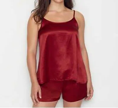 Shop Pj Harlow Satin Braided Pajama Top In Red