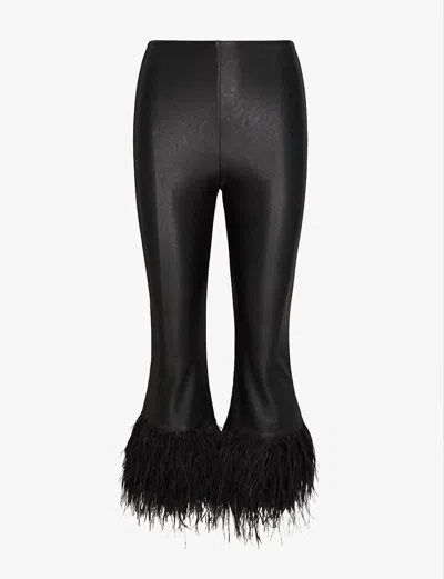 Shop Commando Women's Faux Leather Feather Crop Flare Legging In Black
