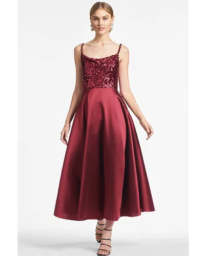 Shop Sachin & Babi Emile Silk-blend Gown In Red