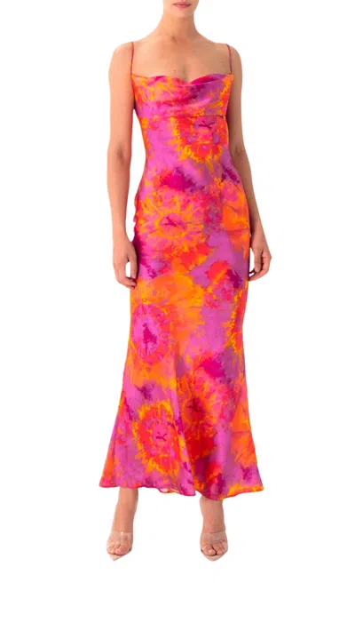 Shop Ronny Kobo Capri Dress In Tie Dye Pink In Multi
