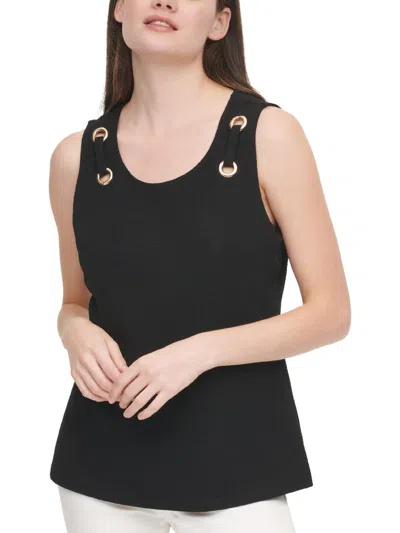 Shop Calvin Klein Womens Grommet Scoop Neck Tank Top In Black