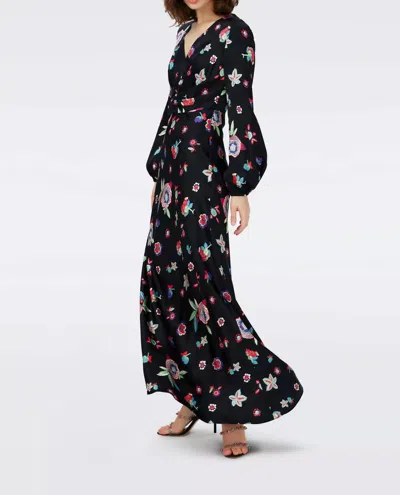 Shop Diane Von Furstenberg Monika Maxi Dress In Mystic Flower Dots In Multi