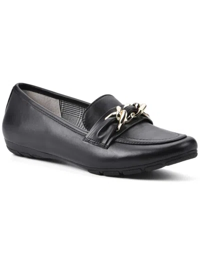 Shop Cliffs By White Mountain Gainful Womens Faux Leather Slip-on Loafers In Black