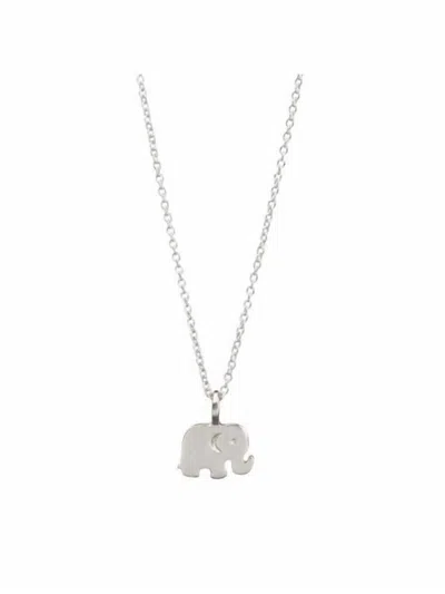 Shop Dogeared Good Luck Elephant Necklace In Silver